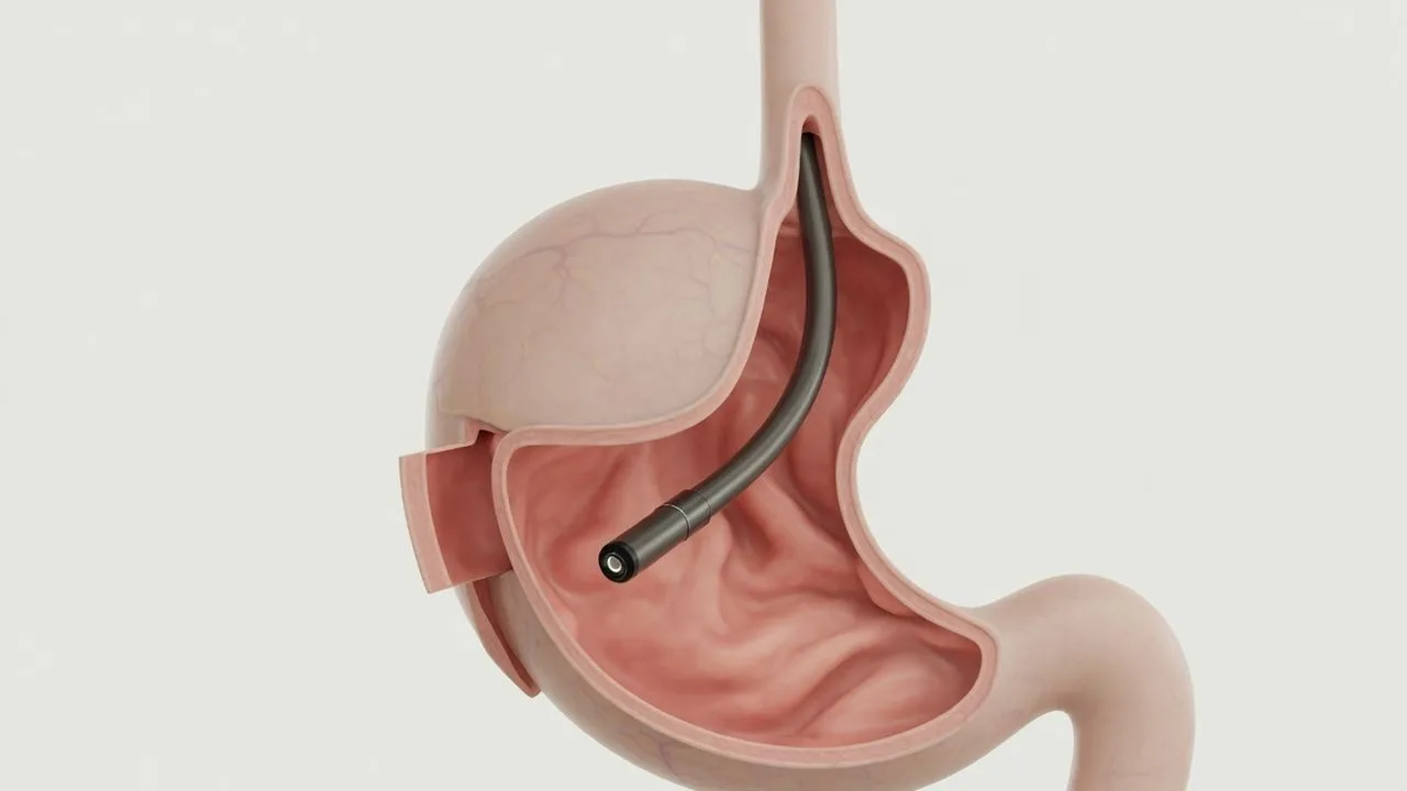 Two endoscopy routes: upper digestive tract via the mouth, and large bowel via the anus.
