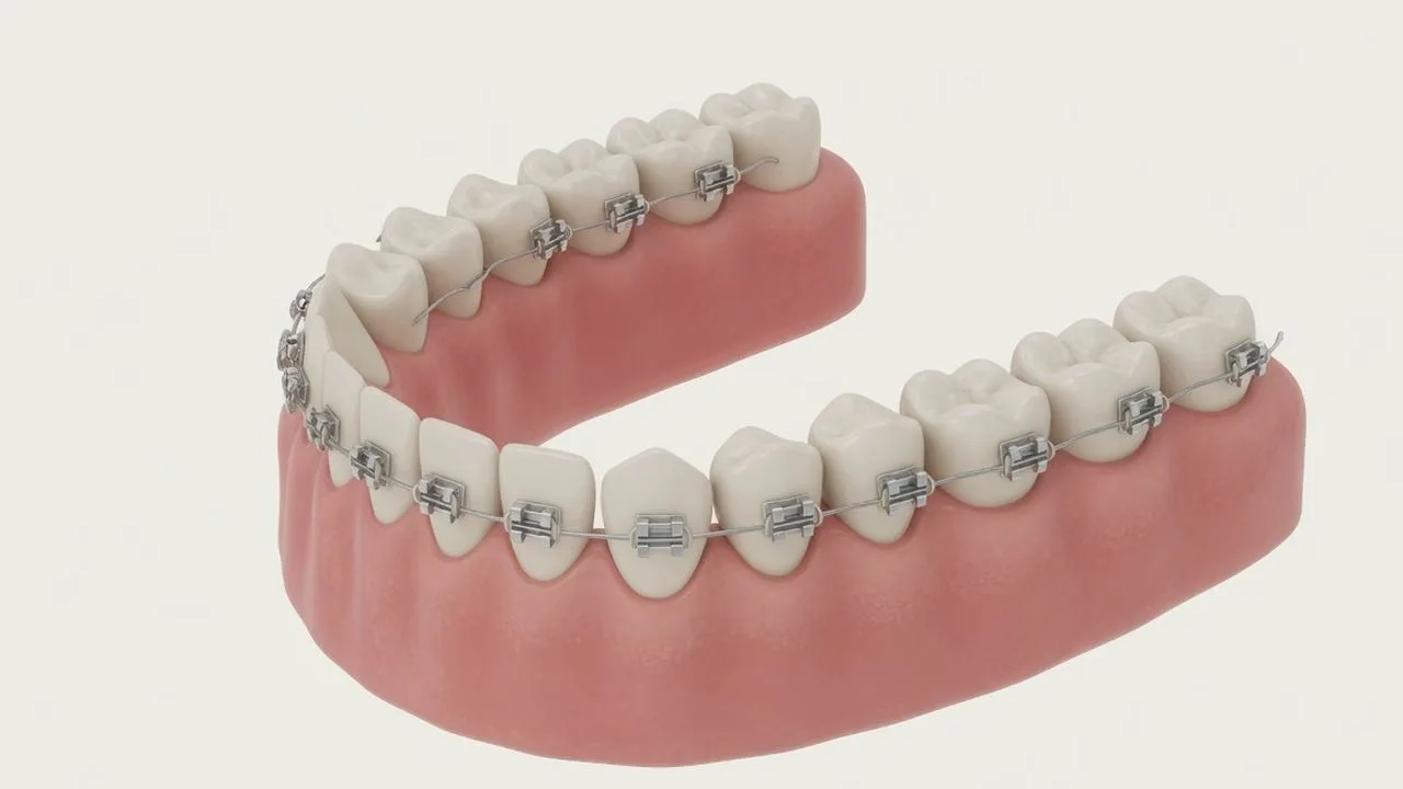Fixed braces sit on the teeth. Aligners come off.